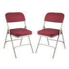 Hampden Furnishings Bernadine Collection Deluxe Fabric Padded Folding Chair, Pack of 2