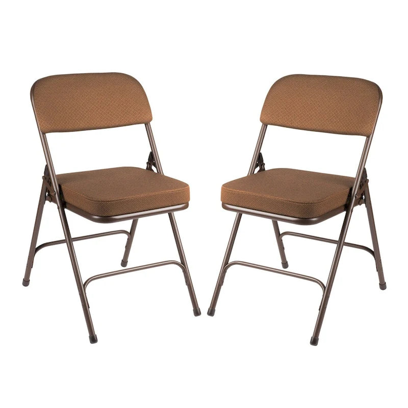 Hampden Furnishings Bernadine Collection Deluxe Fabric Padded Folding Chair, Pack of 2