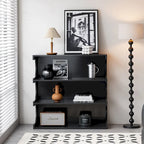 Multifunctional 4-Tier White Book Shelf & Coffee Table, Creative Furniture Floor Bookshelf, Minimalist Organizer Storage Shelves