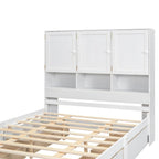 Letto a piattaforma Queen Size con testiera contenitore e 4 cassetti