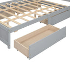 Letto a piattaforma Queen Size con testiera contenitore e 4 cassetti