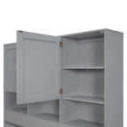 Letto a piattaforma Queen Size con testiera contenitore e 4 cassetti