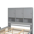 Letto a piattaforma Queen Size con testiera contenitore e 4 cassetti