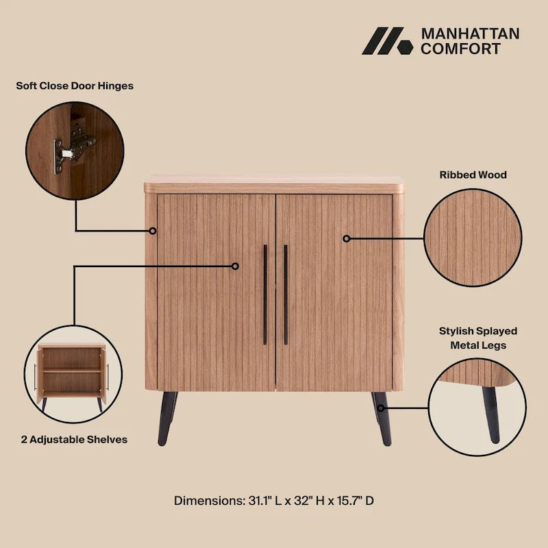 Manhattan Comfort Mid Century- Modern Jodie Accent Cabinet