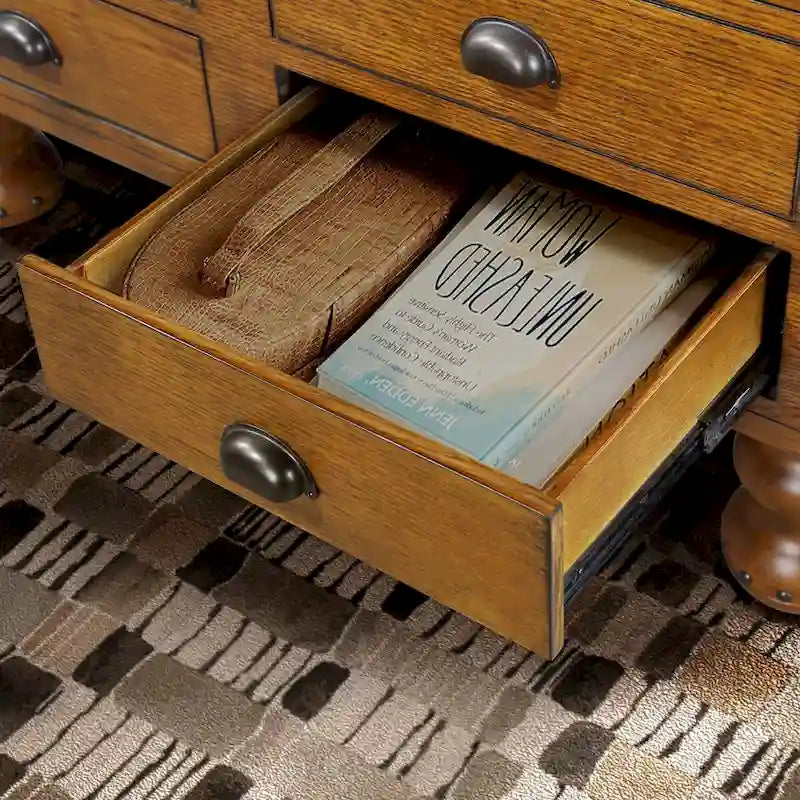 40 Solid Wood Rectangle Coffee Table with 4 Drawers