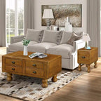 40 Solid Wood Rectangle Coffee Table with 4 Drawers
