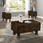 40 Solid Wood Rectangle Coffee Table with 4 Drawers