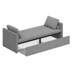 Modern Chaise Lounger Daybed Small Single Daybed with 2 Drawers,No Mattress Needed,Perfect For Living Rooms&Home Office