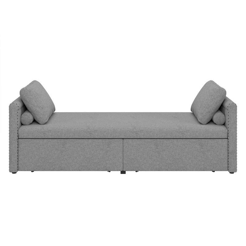 Modern Chaise Lounger Daybed Small Single Daybed with 2 Drawers,No Mattress Needed,Perfect For Living Rooms&Home Office