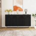 Black 4-Door Sideboard - 59" with 3D Arch Carved Doors