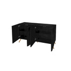 Black 4-Door Sideboard - 59" with 3D Arch Carved Doors