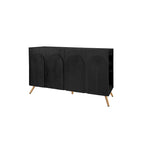 Black 4-Door Sideboard - 59" with 3D Arch Carved Doors