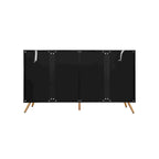Black 4-Door Sideboard - 59" with 3D Arch Carved Doors