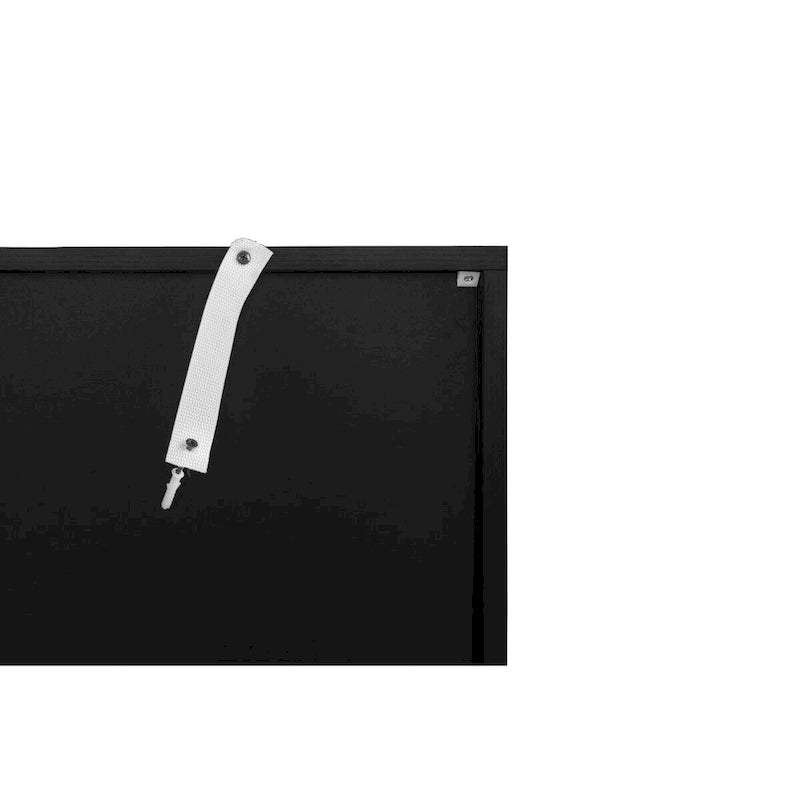 Black 4-Door Sideboard - 59" with 3D Arch Carved Doors