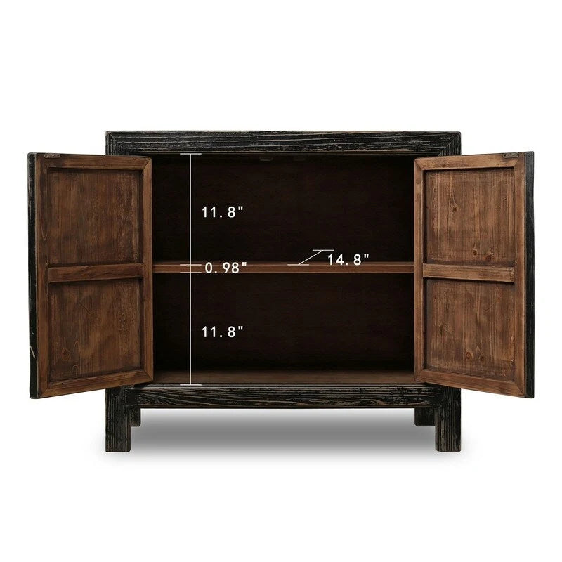 Armadietto a due ante nero anticato 39x18x35A