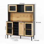 Farmhouse Coffee Bar Cabinet with Wine Rack