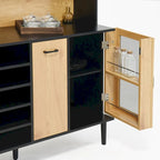 Farmhouse Coffee Bar Cabinet with Wine Rack