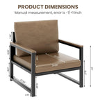 Mieres Poltrona singola Lazy Boy, poltrona moderna semplice con braccioli per soggiorno, ufficio, camera da letto, beige/kaki
