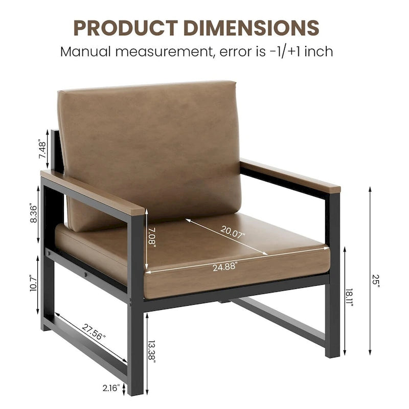 Mieres Poltrona singola Lazy Boy, poltrona moderna semplice con braccioli per soggiorno, ufficio, camera da letto, beige/kaki