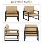 Mieres Poltrona singola Lazy Boy, poltrona moderna semplice con braccioli per soggiorno, ufficio, camera da letto, beige/kaki