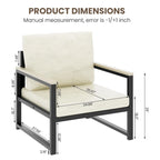 Mieres Poltrona singola Lazy Boy, poltrona moderna semplice con braccioli per soggiorno, ufficio, camera da letto, beige/kaki