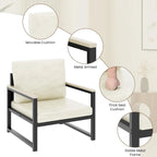 Mieres Poltrona singola Lazy Boy, poltrona moderna semplice con braccioli per soggiorno, ufficio, camera da letto, beige/kaki