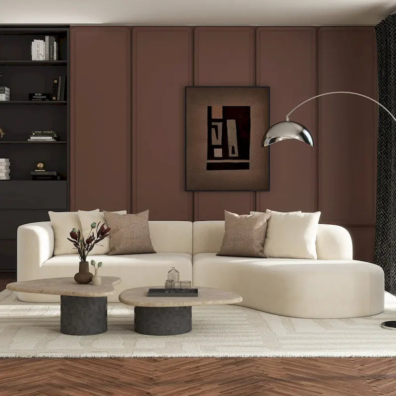 Mallory 134.5 Sofa-in-a-Box RAF Curved Sectional Sofa