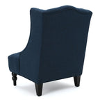 Contemporary Design Upholstered Wingback Chair, Hi-back Club Chair with Wood Legs