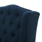Contemporary Design Upholstered Wingback Chair, Hi-back Club Chair with Wood Legs