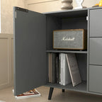 Sideboard Buffet Cabinet with Storage, Wood Coffee Bar Cabinet, 3 Drawers & 2 Doors, Buffet Cabinet Cupboard