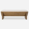 Uttermost Wedged Ivory Fabric Bench - 17 H X 59 W X 19 D