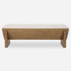 Uttermost Wedged Ivory Fabric Bench - 17 H X 59 W X 19 D