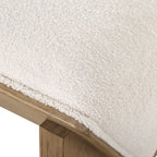 Ivory Faux Sheepskin Waterfall Bench - 59" Wide