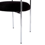 Sedie da pranzo con braccioli imbottite e gambe in metallo (set da 2), nere