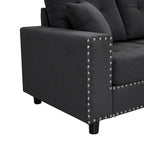 Merax Linen L-shaped Modular Sectional Sofa with Cushions