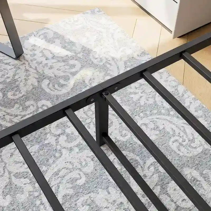 Platform Bed Frame With Wooden Headboard, Under Bed Storage, Non-Slip