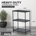 Design Ideas MeshWorks 3 Tier Full-Size Metal Storage Shelving Unit Rack, White - 12
