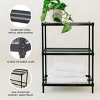 Design Ideas MeshWorks 3 Tier Full-Size Metal Storage Shelving Unit Rack, White - 12