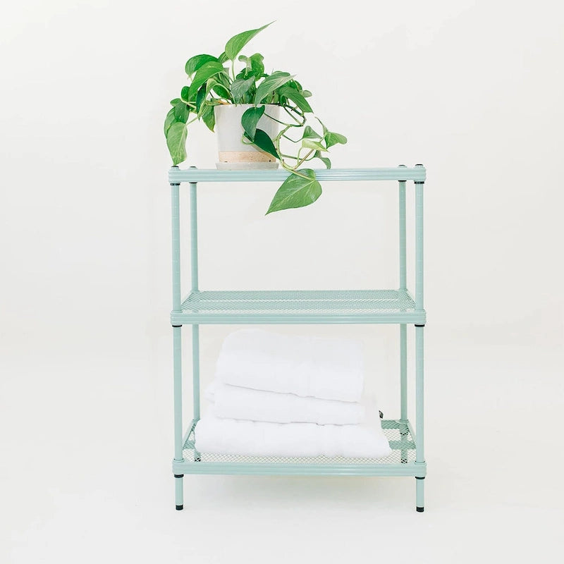 Design Ideas MeshWorks 3 Tier Full-Size Metal Storage Shelving Unit Rack, White - 12