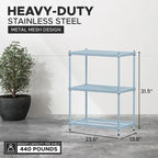 Design Ideas MeshWorks 3 Tier Full-Size Metal Storage Shelving Unit Rack, White - 12