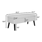 Storage Bench with Storage,End of Bed Bench,Entryway Bench,Storage Ottoman Bench 43.3 W x 17.7 White PU Leather Bench