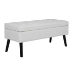 Storage Bench with Storage,End of Bed Bench,Entryway Bench,Storage Ottoman Bench 43.3 W x 17.7 White PU Leather Bench