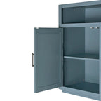 4-door Classic Sideboard with Open Storage and Adjustable Shelves