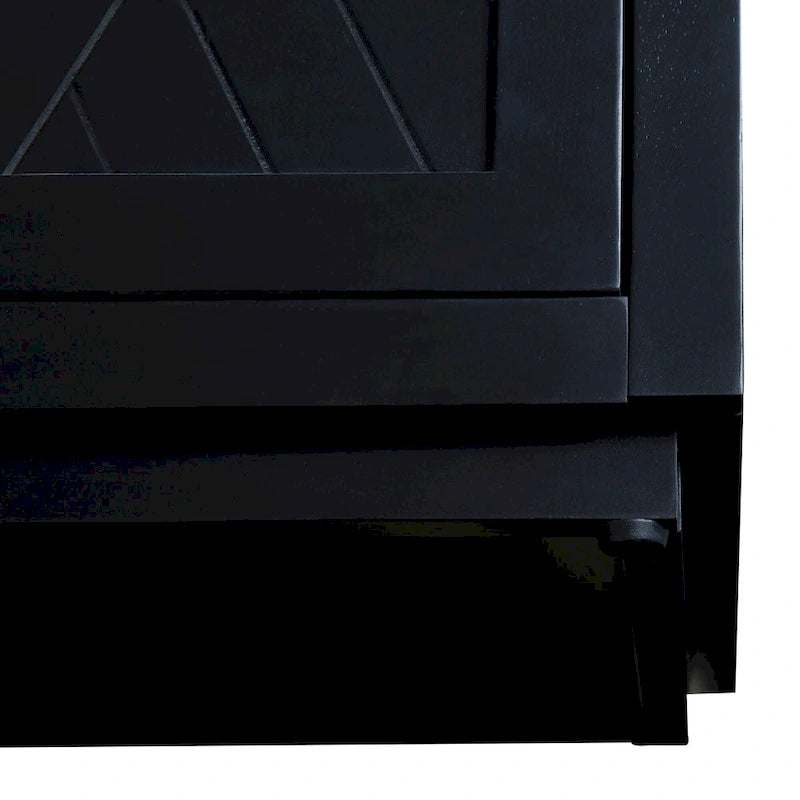 4-door Classic Sideboard with Open Storage and Adjustable Shelves