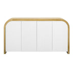 White 4-Door Wavy Panel Storage Cabinet