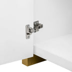 White 4-Door Wavy Panel Storage Cabinet