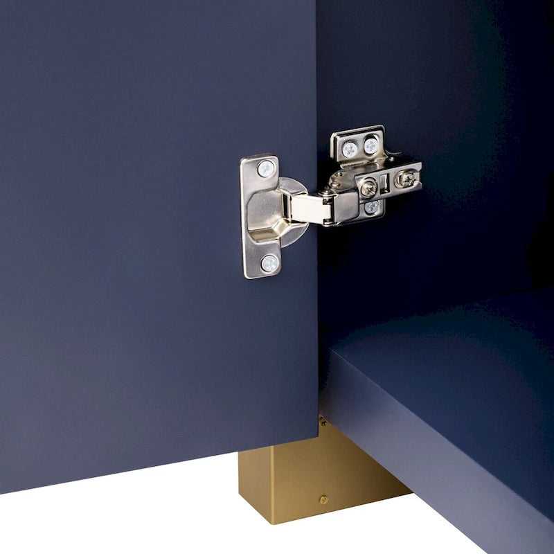 White 4-Door Wavy Panel Storage Cabinet