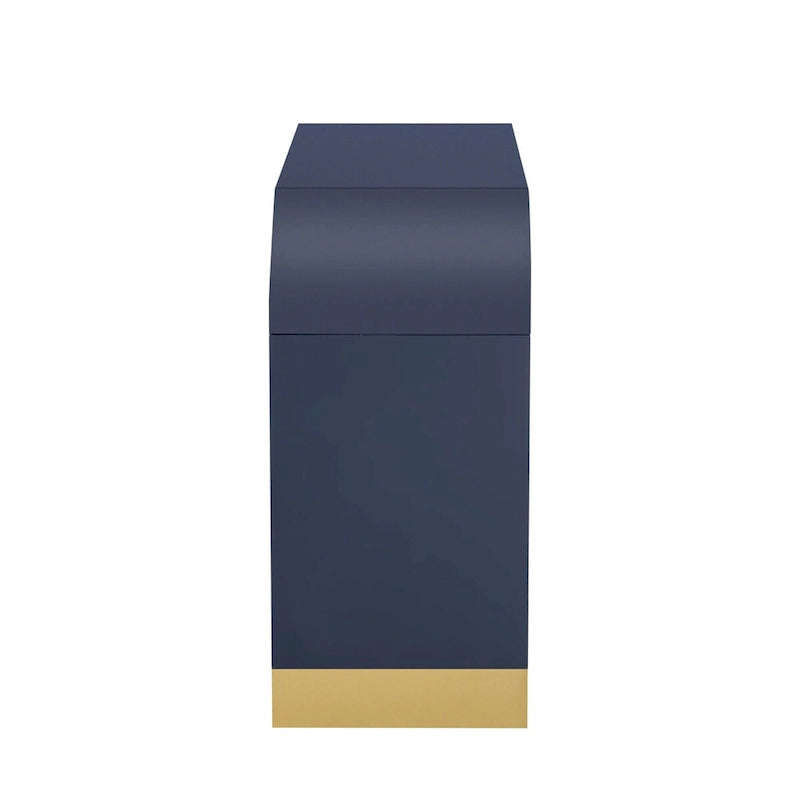 White 4-Door Wavy Panel Storage Cabinet