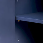 White 4-Door Wavy Panel Storage Cabinet