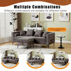 Modern Convertible Tufted Chenille L Shaped Sectional Sofa